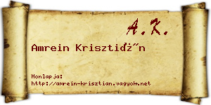 Amrein Krisztián névjegykártya